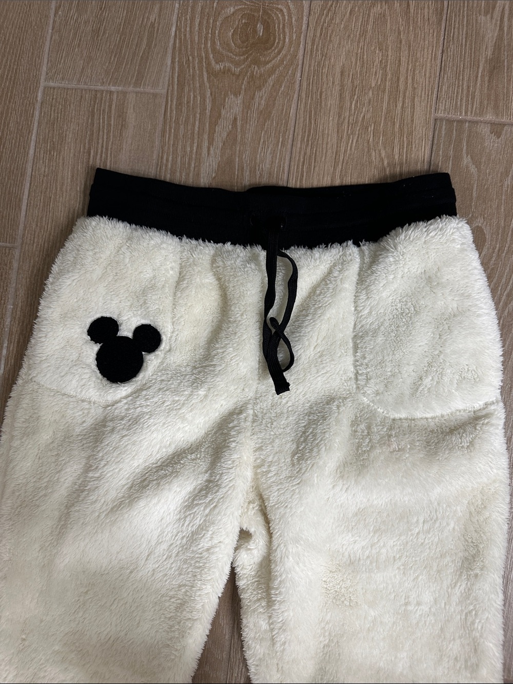 Disney Cream Sherpa Joggers with Black Waistband & Cuffs - Picture 3 of 6
